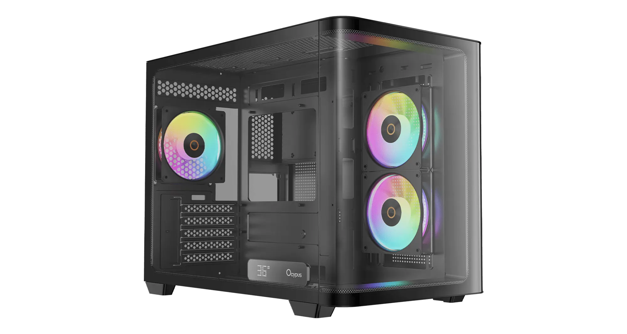 Корпус Ocypus Iota C50 BK Curve ARGB Digital mATX/ITX 2xUSB Type-C Черный Iota-C50-BKD300CD-GL