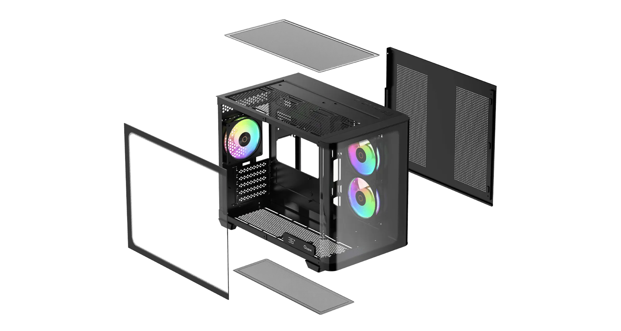 Корпус Ocypus Iota C50 BK Curve ARGB Digital mATX/ITX 2xUSB Type-C Черный Iota-C50-BKD300CD-GL — фото 8