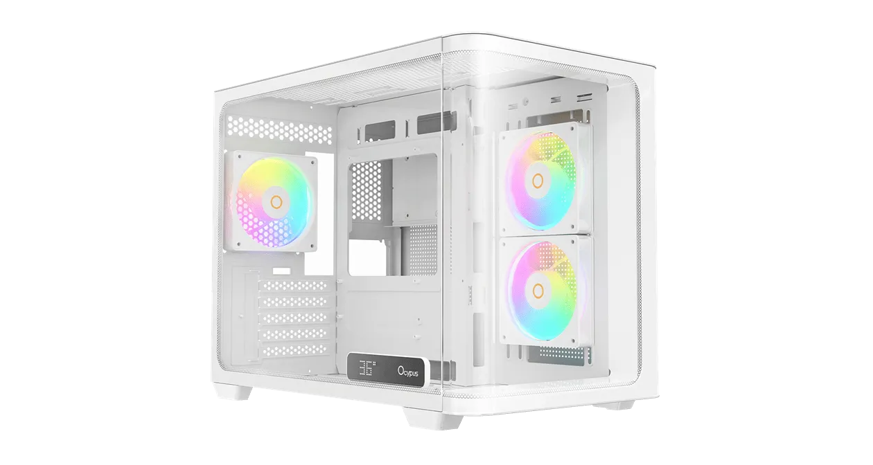 Корпус Ocypus Iota C50 WH Curve ARGB Digital mATX/ITX 2xUSB Type-C Белый Iota-C50-WHD300CD-GL