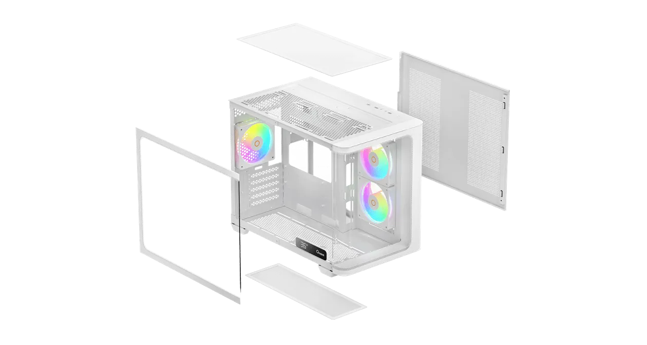 Корпус Ocypus Iota C50 WH Curve ARGB Digital mATX/ITX 2xUSB Type-C Белый Iota-C50-WHD300CD-GL — фото 8
