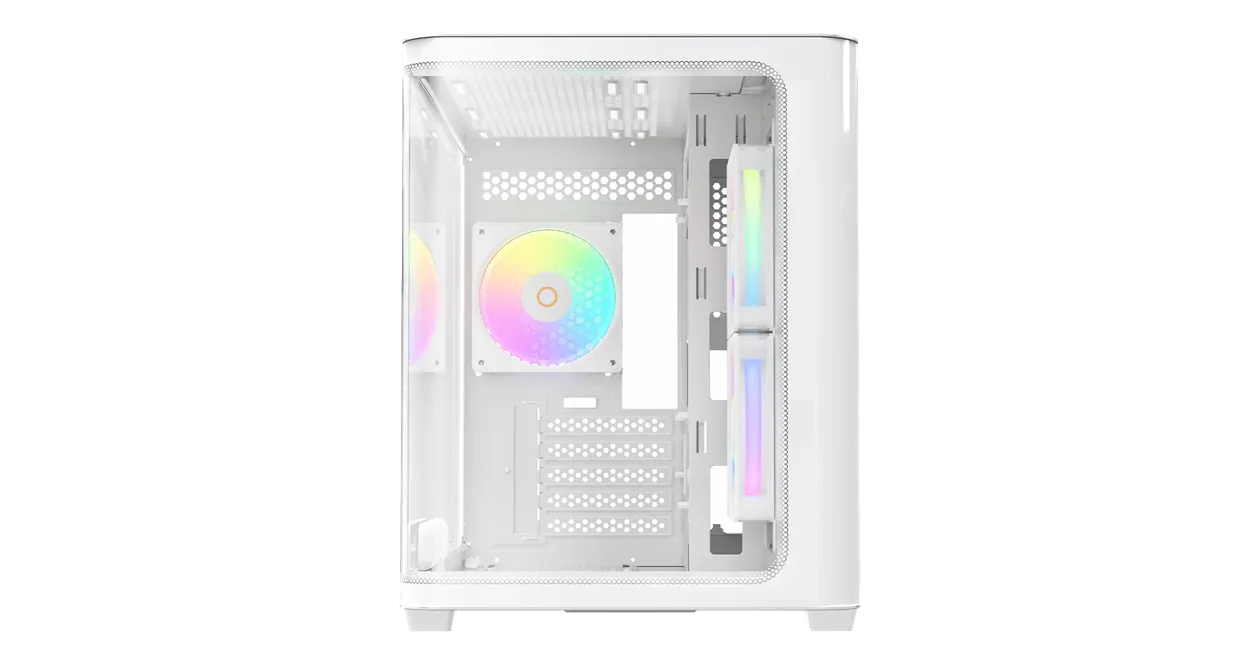 Корпус Ocypus Iota C50 WH Curve ARGB Digital mATX/ITX 2xUSB Type-C Белый Iota-C50-WHD300CD-GL — фото 2
