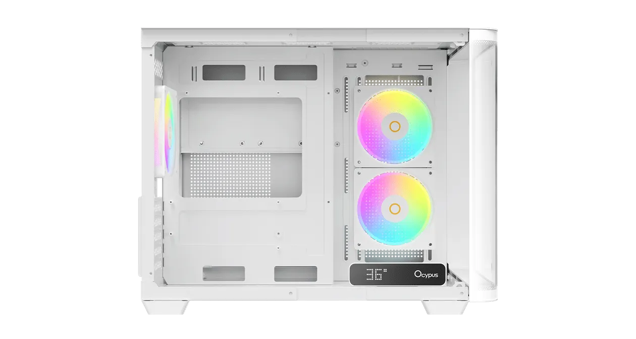 Корпус Ocypus Iota C50 WH Curve ARGB Digital mATX/ITX 2xUSB Type-C Белый Iota-C50-WHD300CD-GL — фото 6