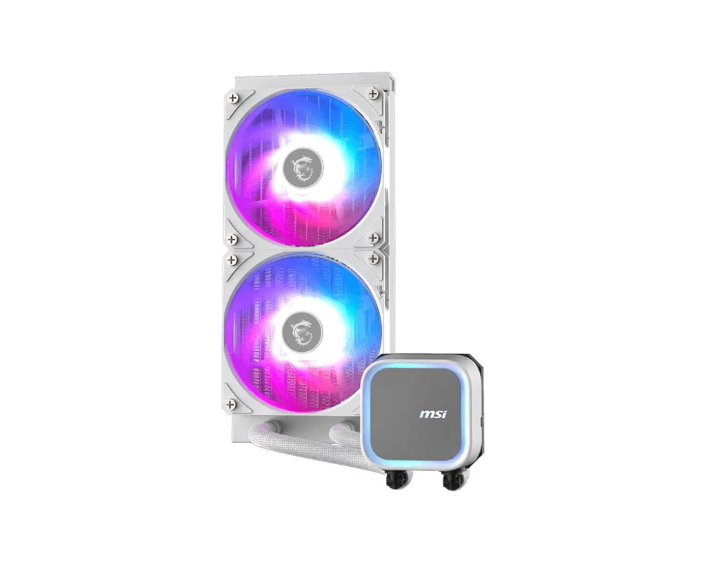 Водяное охлаждение для CPU MSI MAG CORELIQUID A13 240, 1700/1851/AM4/AM5, ARGB, Fan 2x120mm, Белый — фото 3