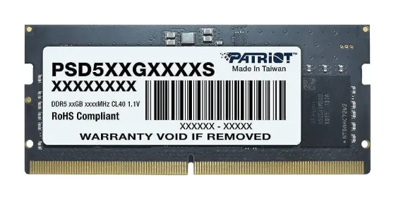 Оперативная память для ноутбука 32GB 4800MHz DDR5 Patriot SL SO-DIMM PC5-38400 PSD532G48002S