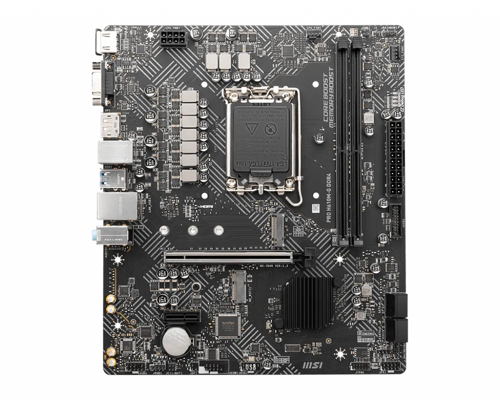 Материнская плата MSI PRO H610M-G DDR4 LGA1700 H610 2xDDR4 4xSATA3 M.2 VGA HDMI DP mATX — фото 2