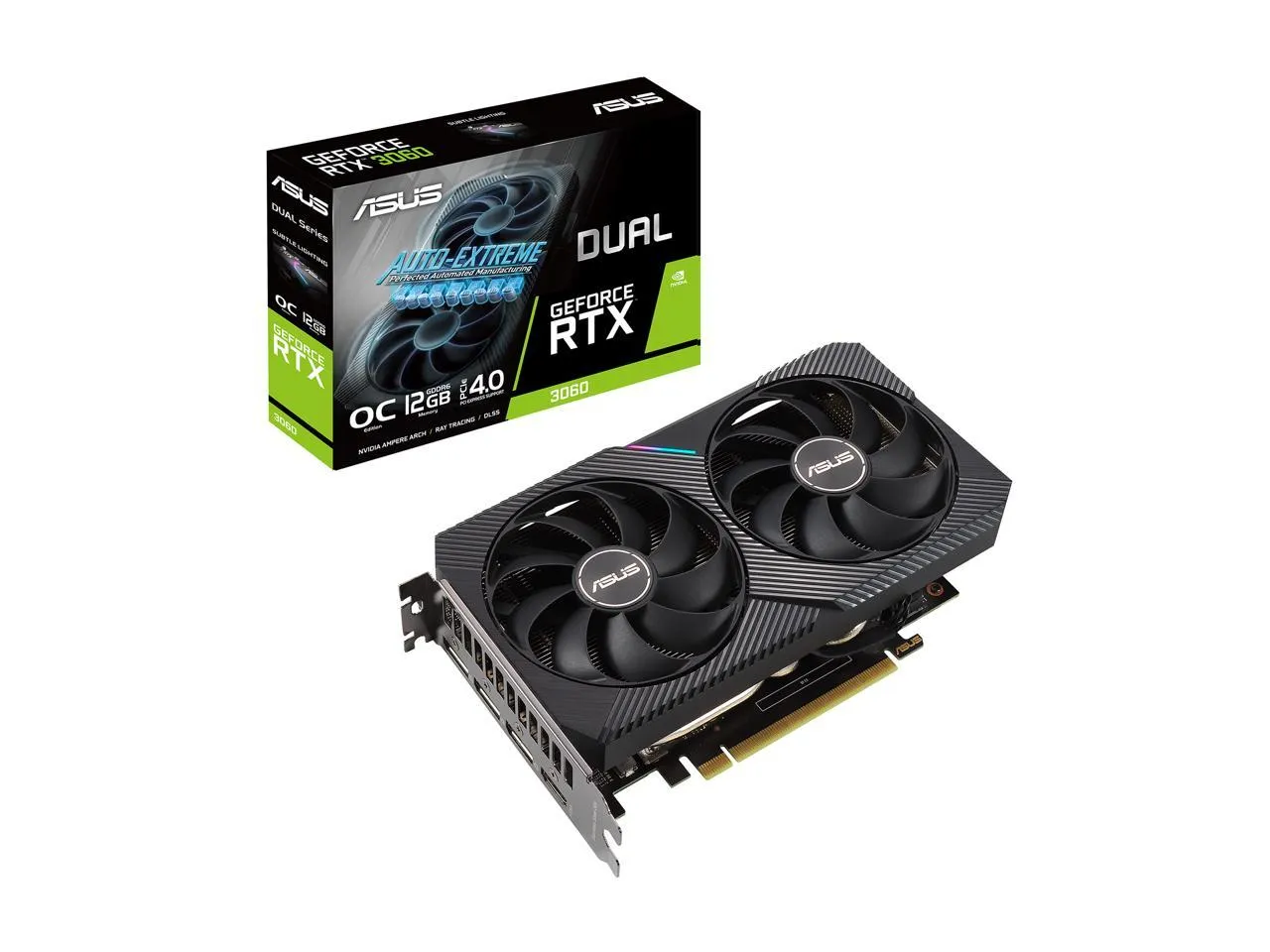 Видеокарта PCI-E 12Gb ASUS RTX 3060 Dual OC V2, GeForce RTX3060