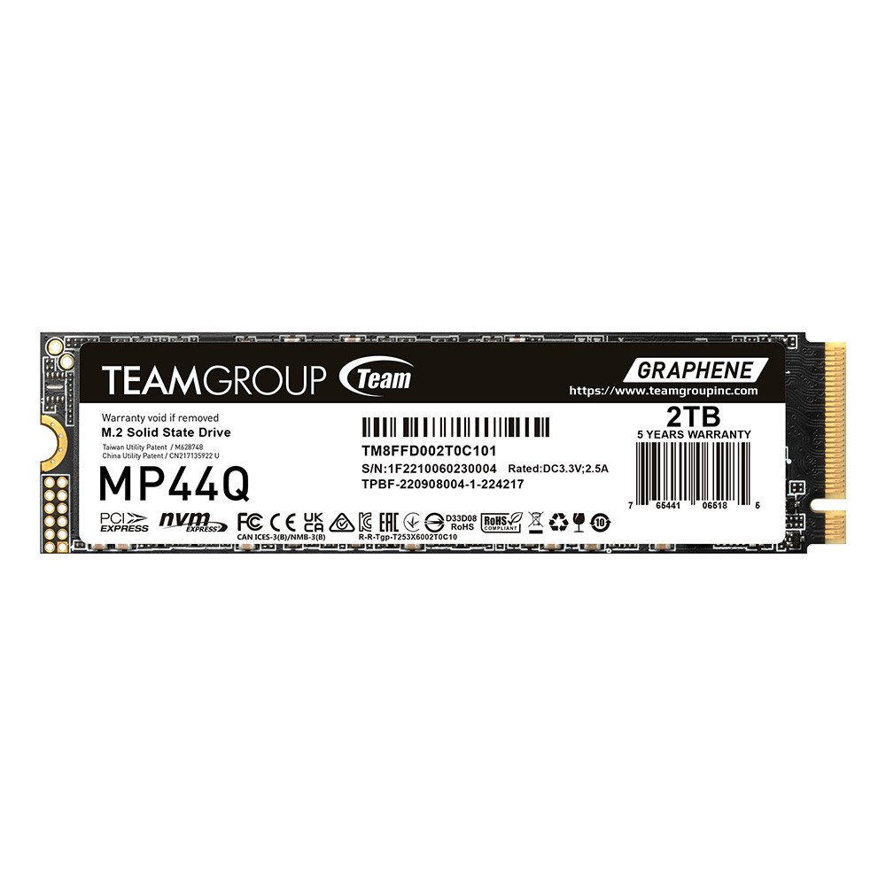 Твердотельный накопитель 2000GB SSD TeamGroup MP44Q M.2 PCIe 4.0 NVMe R7000/W5900 TM8FFD002T0C101