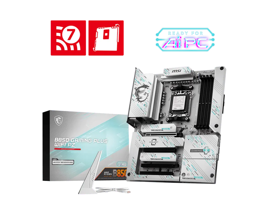 Материнская плата MSI B850 GAMING PLUS WIFI PZ AM5 4xDDR5 4xSATA3 RAID 3xM.2 DP 2xType-C ATX
