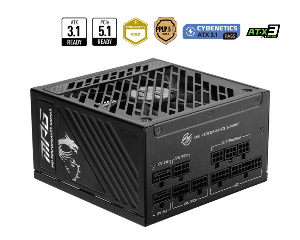 Блок питания MSI MPG A850GS PCIE5, 850W, Active PFC, 80+ GOLD, Full Modular, MPG A850GS PCIE5