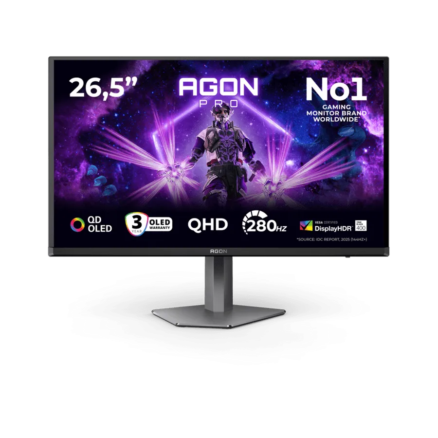 Монитор Игровой 27" AOC AG276QZD2 QD-OLED 2560x1440 280Hz 0,03ms 1000cd/m2 2xHDMI 2xDP 2x5W Черный
