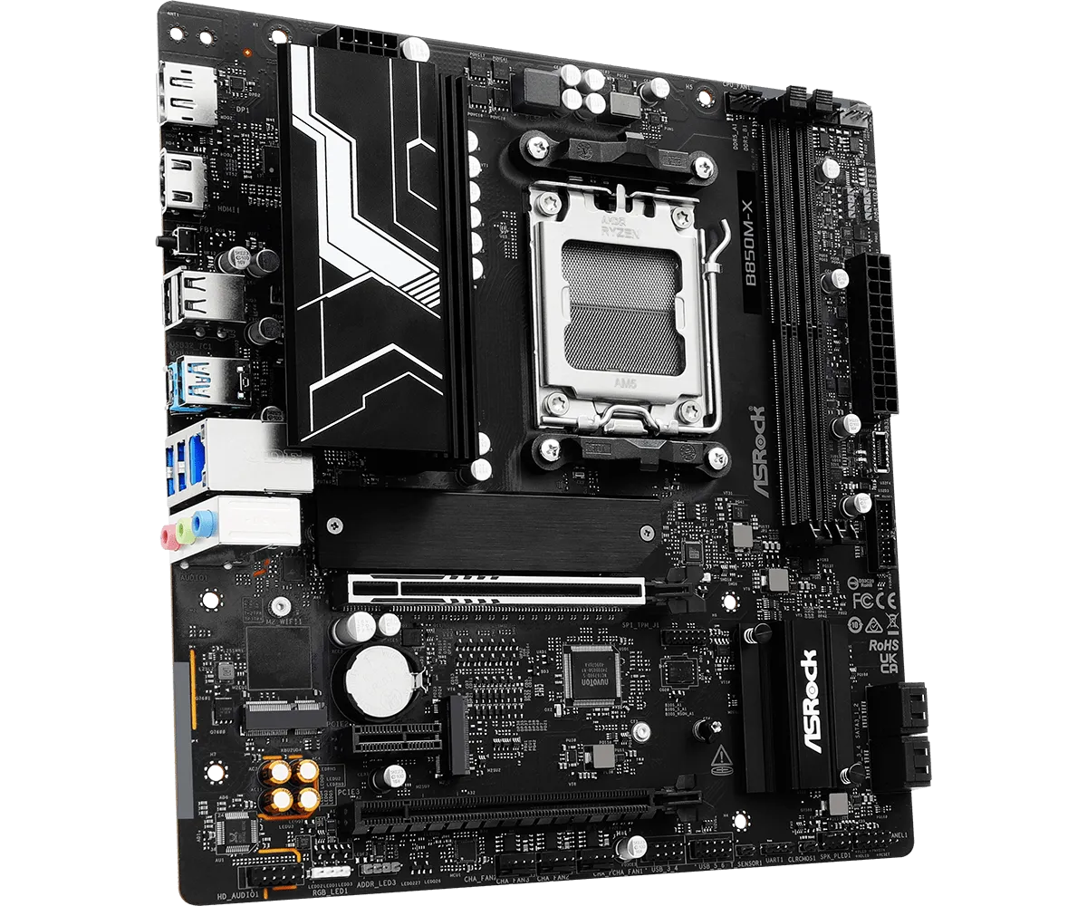 Материнская плата ASRock B850M-X R2.0 AM5 2xDDR5 4xSATA 2xM.2 Type-C HDMI DP mATX — фото 2
