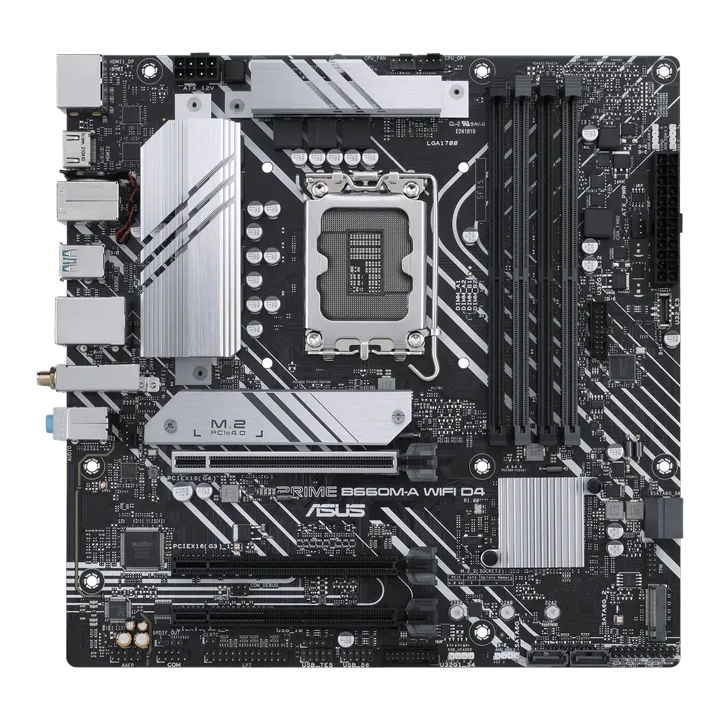 Материнская плата ASUS PRIME B660M-A WIFI D4, LGA1700 4xDDR4 4xSATA3 2xM.2 RAID 2xHDMI DP mATX