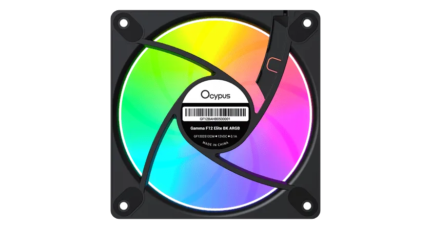 Вентилятор для корпуса Ocypus Gamma F12 Elite BK ARGB REVERSE BLADE 1x(120x120x25mm) Черный — фото 3