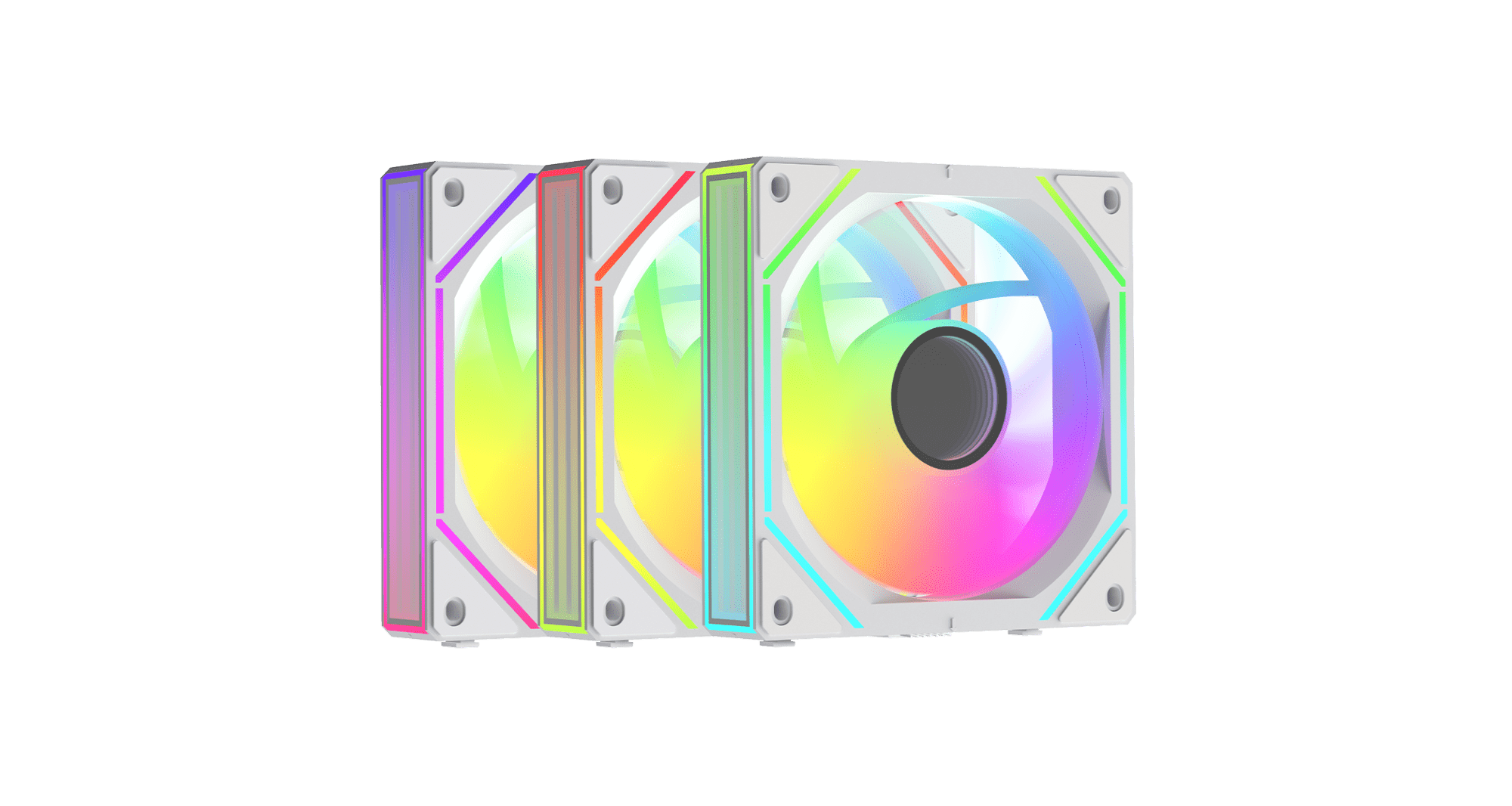 Вентилятор для корпуса Ocypus Gamma F12 UNI WH ARGB REVERSE BLADE 3-IN-1 3x(123x120x25mm) Белый