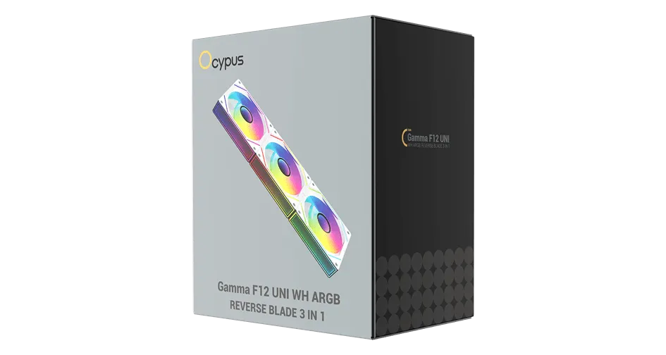 Вентилятор для корпуса Ocypus Gamma F12 UNI WH ARGB REVERSE BLADE 3-IN-1 3x(123x120x25mm) Белый — фото 5