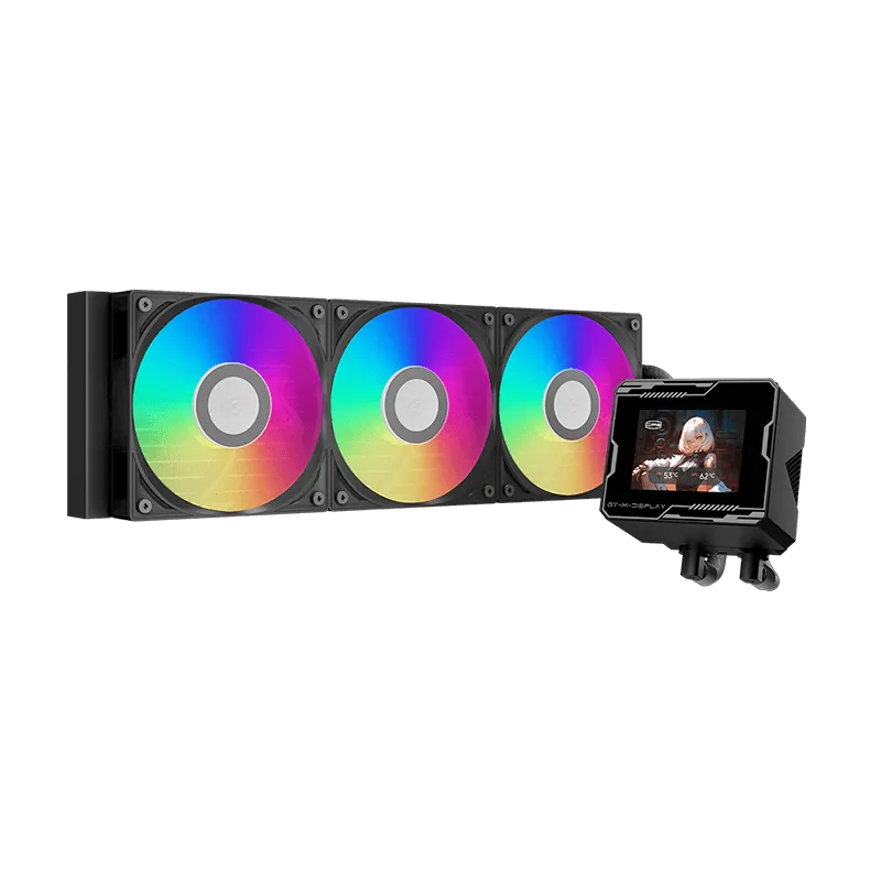 Водяное охлаждение для CPU PCCooler GT360M ARGB Display BK 115X/1200/1700/1851/AM4/AM5 Черный