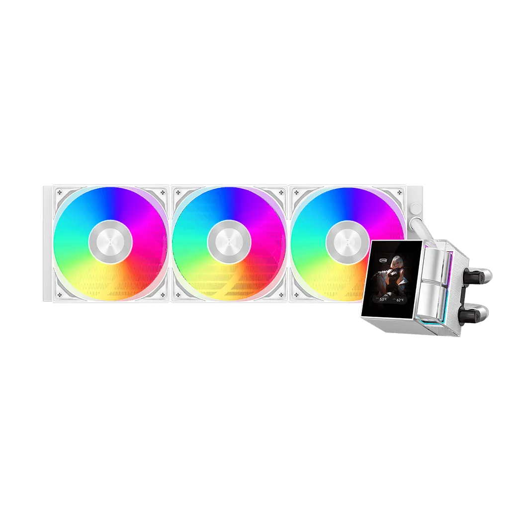Водяное охлаждение для CPU PCCooler DS360 ARGB Display WH TDP 310W 115X/1200/1700/1851/AM4/AM5 Белый