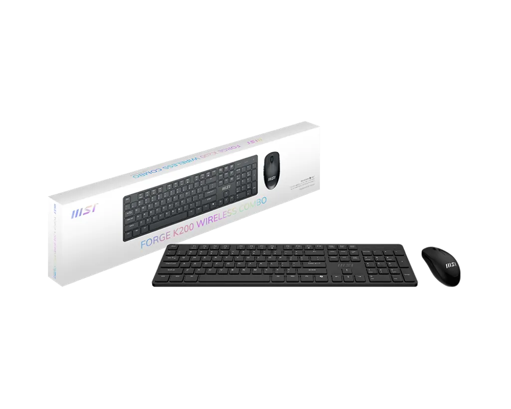 Комплект Клавиатура + Мышь MSI FORGE K200 W COMBO/104 кл RU/EN/USB2.0/5кн. мышь/DPI1600/ /Черный — фото 4