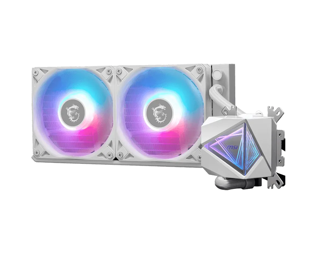 Водяное охлаждение для CPU MSI MAG CORELIQUID I240 WHITE Socket Intel/AMD, ARGB, Fan 2x120см Белый