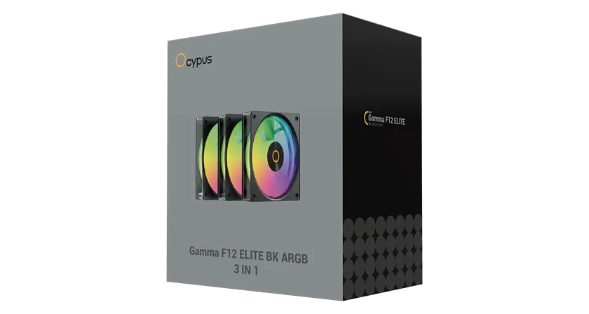 Вентилятор для корпуса Ocypus Gamma F12 Elite BK ARGB 3-IN-1 3x(120x120x25mm) 600-1800RPM Черный — фото 5