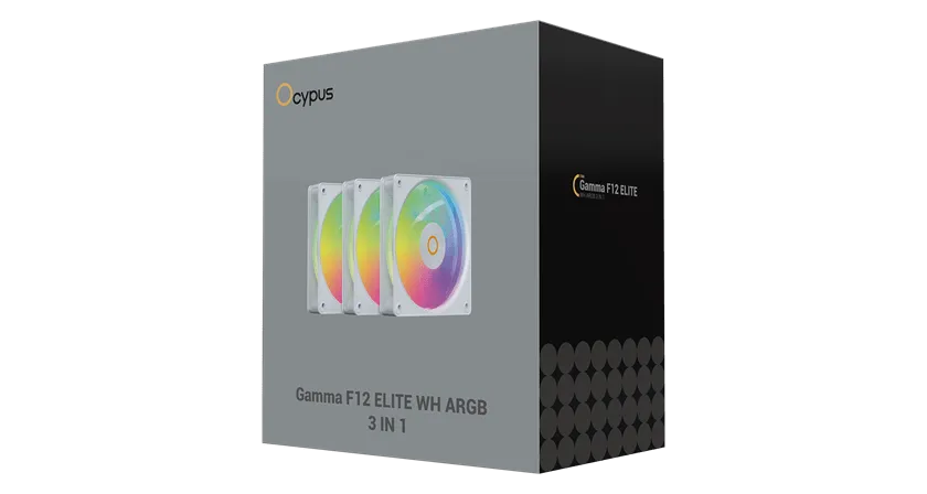 Вентилятор для корпуса Ocypus Gamma F12 Elite WH ARGB 3-IN-1 3x(120x120x25mm) 600-1800RPM Белый — фото 6