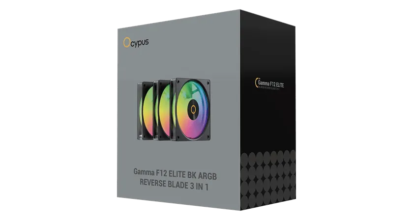 Вентилятор для корпуса Ocypus Gamma F12 Elite BK ARGB REVERSE BLADE 3-IN-1 3x(120x120x25mm) Черный — фото 6