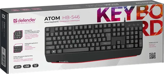 Клавиатура USB Defender Atom HB-546 черный — фото 6