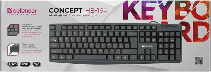 Клавиатура проводная Defender Concept HB-164 RU черный — фото 6