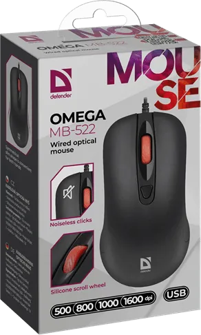 Мышь проводная Defender Omega MB-522 черный — фото 4