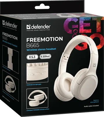 Наушники с микрофоном Defender FreeMotion B665 бежевый — фото 7