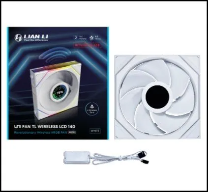 Вентилятор для корпуса Lian Li UNI FAN TL WIRELESS LCD 140 REVERSE BLADE White G99.14RTLLCD1W1W.00 — фото 2