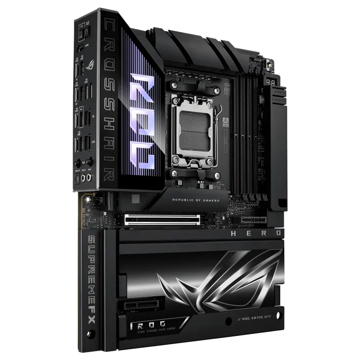 Материнская плата ASUS ROG CROSSHAIR X870E HERO BTF AM5 4xDDR5 4xSATA Raid 5xM.2 4xType-C HDMI ATX — фото 2