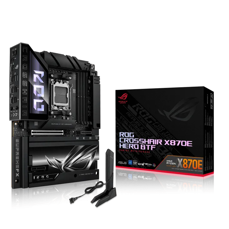 Материнская плата ASUS ROG CROSSHAIR X870E HERO BTF AM5 4xDDR5 4xSATA Raid 5xM.2 4xType-C HDMI ATX — фото 6