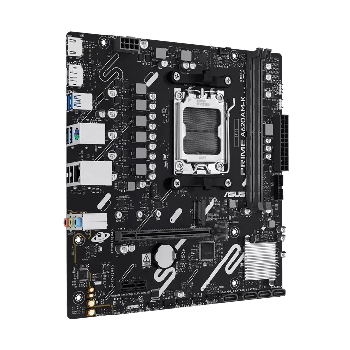 Материнская плата ASUS PRIME A620AM-K AMD A620A AM5 2xDDR5 4xSATA3 RAID M.2 HDMI DP mATX — фото 2