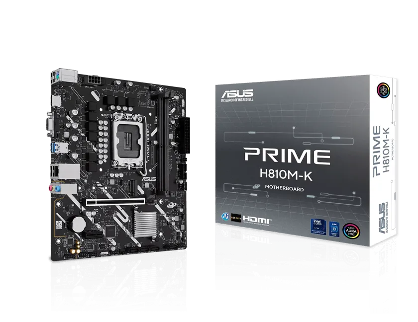 Материнская плата ASUS PRIME H810M-K, LGA1851 H810 2xDDR5 4xSATA 1xM.2 1xPCIe 4.0 HDMI D-Sub mATX
