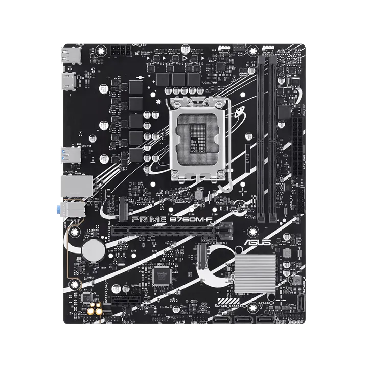 Материнская плата ASUS PRIME B760M-F, LGA1700 B760 2xDDR5 4xSATA3 2xM.2 RAID HDMI mATX — фото 1