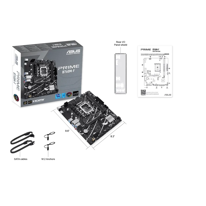 Материнская плата ASUS PRIME B760M-F, LGA1700 B760 2xDDR5 4xSATA3 2xM.2 RAID HDMI mATX — фото 7