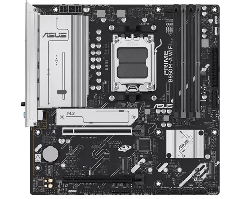 Материнская плата ASUS PRIME B850M-A WIFI, AM5 4xDDR5 4xSATA3 RAID 3xM.2 1хHDMI 2хDP mATX — фото 1