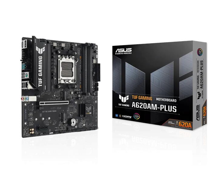 Материнская плата ASUS TUF GAMING A620AM-PLUS AM5 A620A 4xDDR5 4xSATA3 RAID 2xM.2 1xHDMI 2xDP mATX