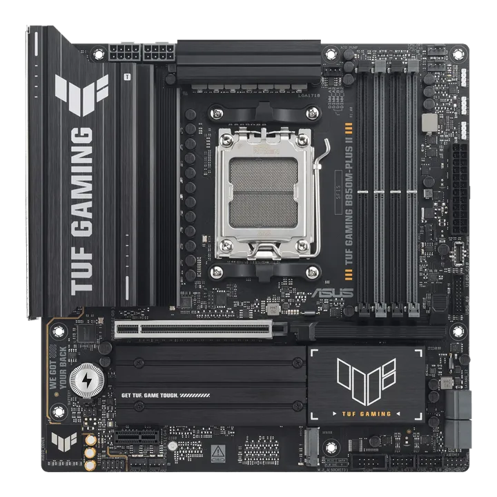 Материнская плата ASUS TUF GAMING B850M-PLUS II, AM5 B850 4xDDR5 4xSATA 3xM.2 1xHDMI 1xDP mATX