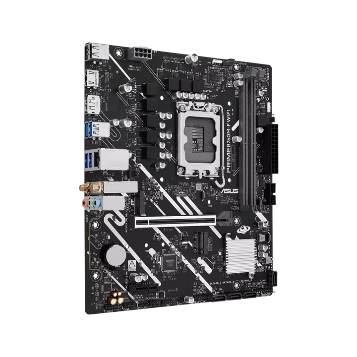 Материнская плата ASUS PRIME B760M-F WIFI, LGA1700 B760 2xDDR5 4xSATA3 2xM.2 RAID 1xHDMI 1xDP mATX — фото 2