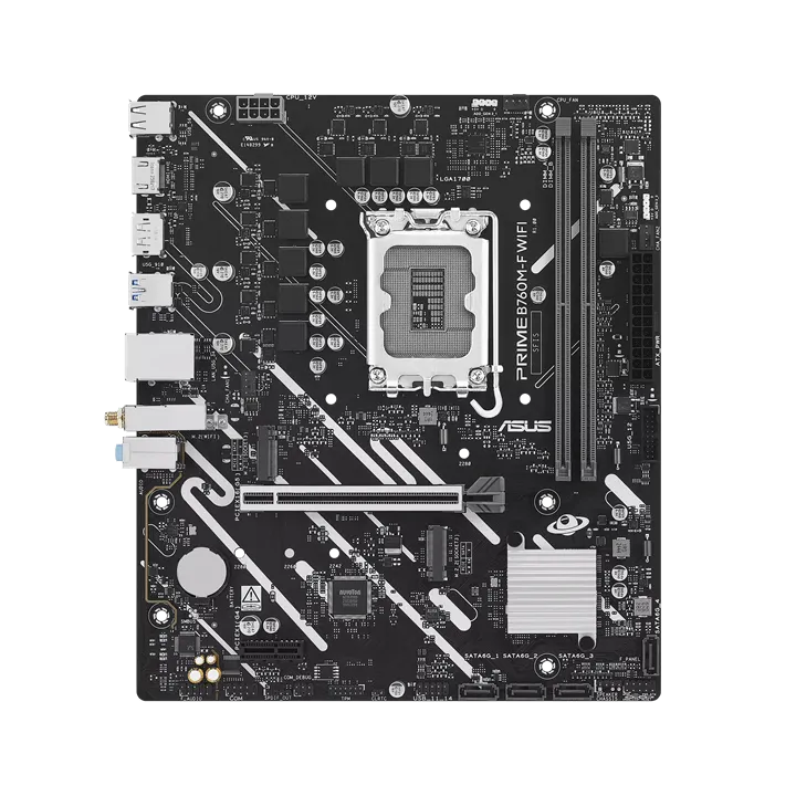 Материнская плата ASUS PRIME B760M-F WIFI, LGA1700 B760 2xDDR5 4xSATA3 2xM.2 RAID 1xHDMI 1xDP mATX