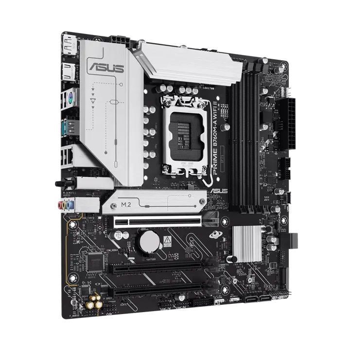 Материнская плата ASUS PRIME B760M-A WIFI II, LGA1700 4xDDR5 4xSATA3 2xM.2 RAID 1xHDMI 1xDP mATX — фото 3