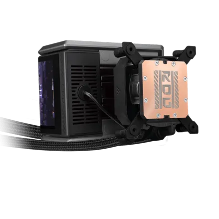 Водяное охлаждение CPU Asus ROG RYUO IV 360 ARGB, 3x120mm Liquid CPU Cooler, AMOLED-display, Black — фото 7