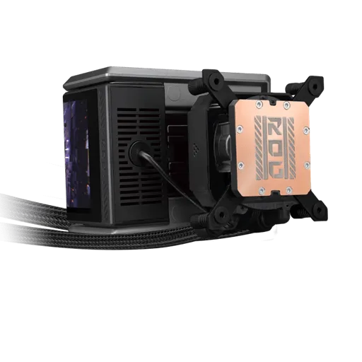 Водяное охлаждение CPU Asus ROG RYUO IV 360 ARGB, 3x120mm Liquid CPU Cooler, AMOLED-display, Black — фото 7