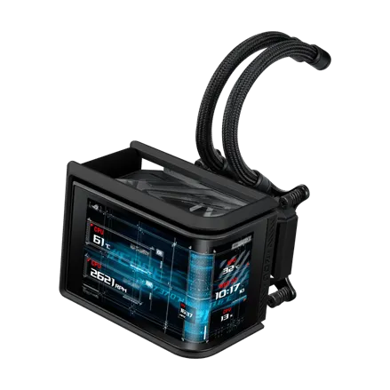 Водяное охлаждение CPU Asus ROG RYUO IV SLC 360 ARGB, 3x120mm, AMOLED-display, Black — фото 3
