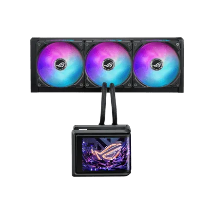 Водяное охлаждение CPU Asus ROG RYUO IV SLC 360 ARGB, 3x120mm, AMOLED-display, Black — фото 1