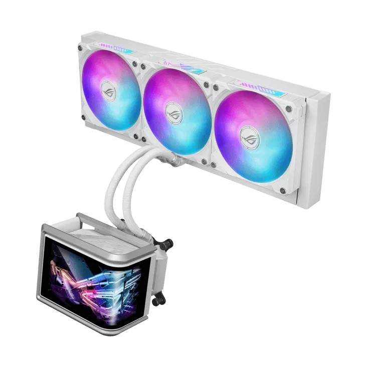 Водяное охлаждение CPU Asus ROG RYUO IV SLC 360 ARGB WHT, 3x120mm, AMOLED-display, Black