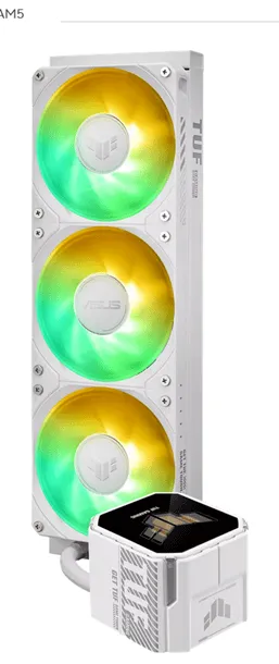 Водяное охлаждение CPU Asus TUF GAMING LC III 360 ARGB LCD WHT 3x120mm Liquid CPU Cooler, PWM, ARGB — фото 3