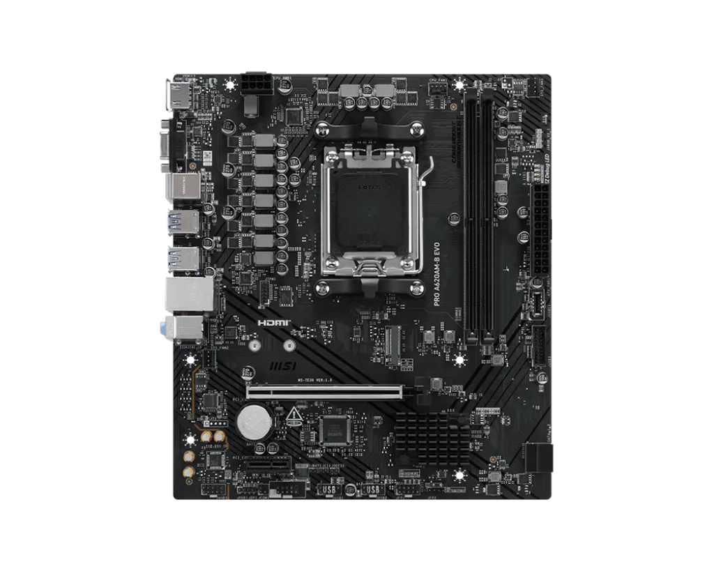 Материнская плата MSI PRO A620AM-B EVO AM5 2xDDR5 4xSATA3 RAID M.2 1xD-Sub 1xHDMI GLAN mATX — фото 5